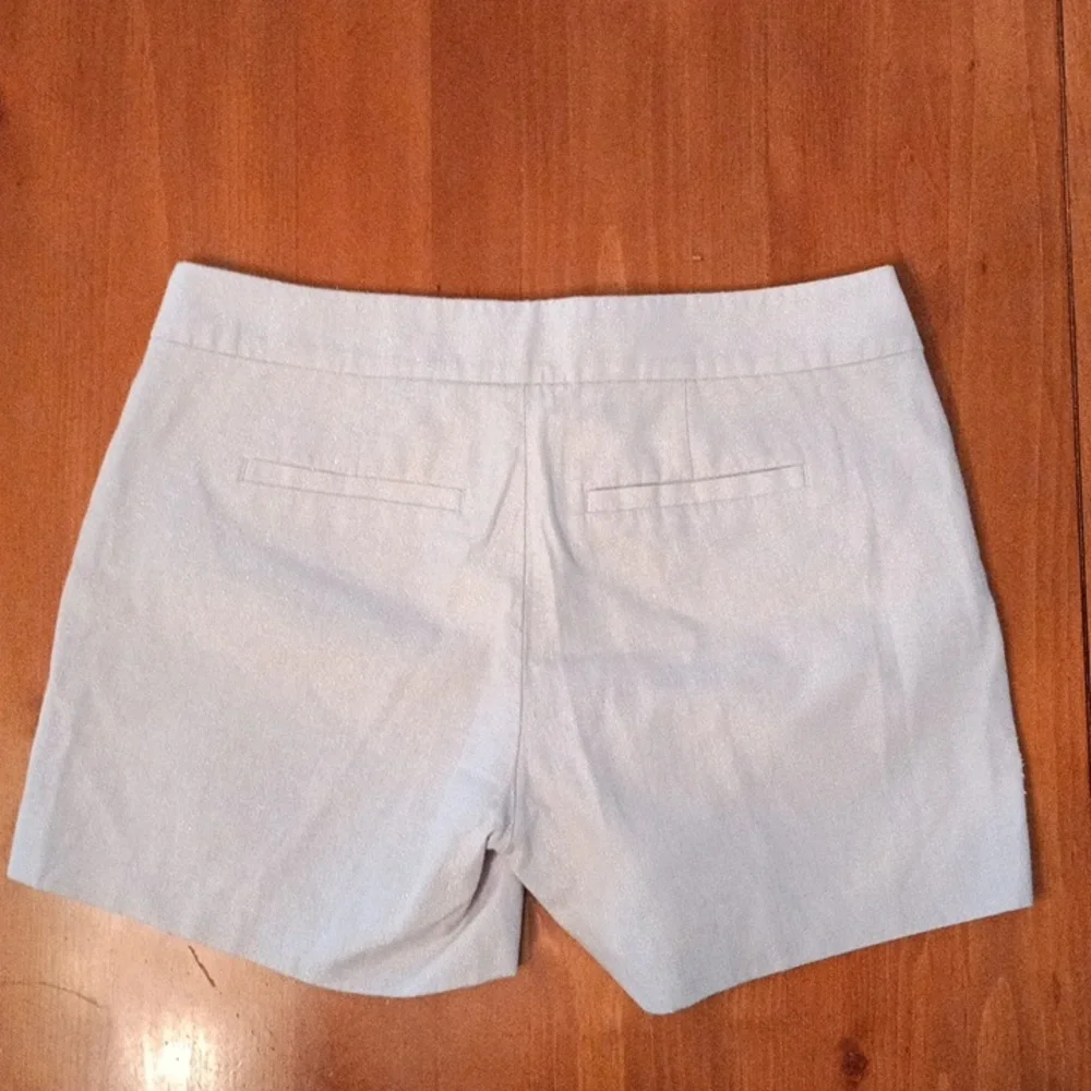 Banana Republic silver metallic linen cotton shorts ladies size 2 - Picture 2 of 11